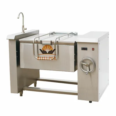 Industrial 150L Gas Boiling Frying Braising Pan Tilting Bratt Pan for Restaurant Kitchen