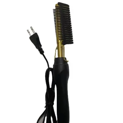 Dropshipping Mini Electric Copper Hair Straightening Hot Press Comb with Household Use 100-240V Voltage 3 Temperature Settings