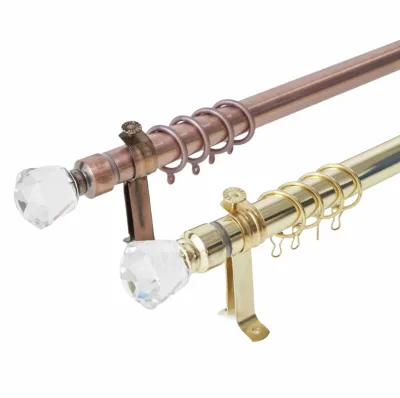 Adjustable Curtain Rod PoleHot Sale 4 Meter Premium Telescopic Rod Unique Single PoleCrystal Head Design Durable Rust-Resistant