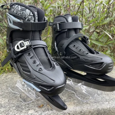 Custom One Boot Ultralight Ice Roller Inline Skate Shoe Attack Ice Roller Hockey Skates Black PP Cotton Fabric Men Winter