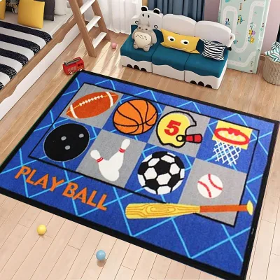 Rugs Washable Nylon Kids Play Crawling Cute Mat Graphic Customized Printed Kids Play Rug Child Modern