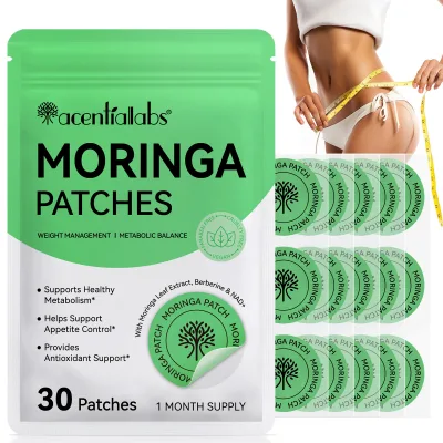 Acentiallabs 30 Count Moringa Patches Supplement Antioxidant Metabolism Support Weight Loss Moringa Extract Transdermal Patches