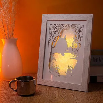 Shadow Box Frame With LED / Lovely 3d Wall Art / Decorative Wood Photo Box Frame