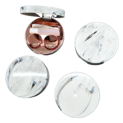 Contact Lens case UV Electroplating Simple and Portable  Beauty Eye Box Companion Box Care Box Marble