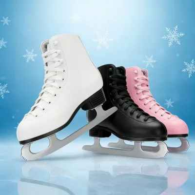 OEM/ODM Spring Summer Autumn Winter Cold Water Resistance Synthetic Ice Figure Skates Stainless Steel Blade Lace-Up Closure