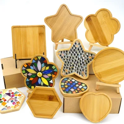 wood unfinished coaster 4piece set And Hexagon Shapes wooden printed coaster and wood coaster tray
