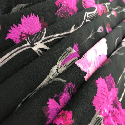 Fonesun-SK138 Custom Service 100%pure Silk Floral Digital Printed Silk Crepe De Chine Printing Fabric
