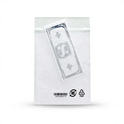 VOID Security Paper Bag Tamper Evident Kraft Envelop 80GSM White Paper Self Seal for Banking