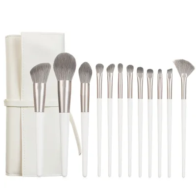 High Quality Vegan 12 Pcs Makeup Brush Set Wholesale Custom Soft Hair Cosmetic Makeup Brush Set With Bag