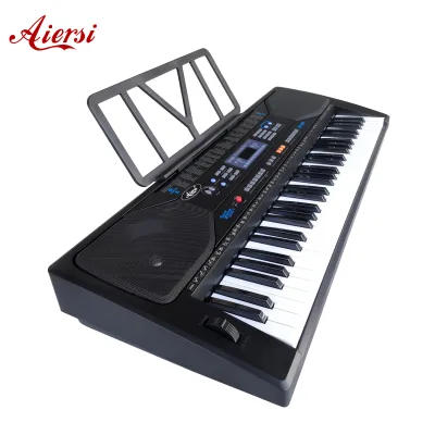 2024 Hot Sale Aiersi Brand Sliver Colour 61 Keys Touch Response Electronic Organ Digital Keyboard  for Adults Church