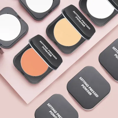 High Quality Face Makeup Setting Powder Compact Black Skin Talc Free Clean Vegan Matte Make up Setting Powder Private Label