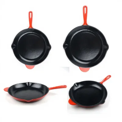Egg Frying Pan Kitchen Cookware Steak Fry Pans Colorful Enamel Cast Iron Frying Skillet Pan
