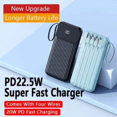 Custom wholesale 10000mAh Power Bank 10000mAh Portable Power Bank Mobile power supply Fast Charging With 4 Lines