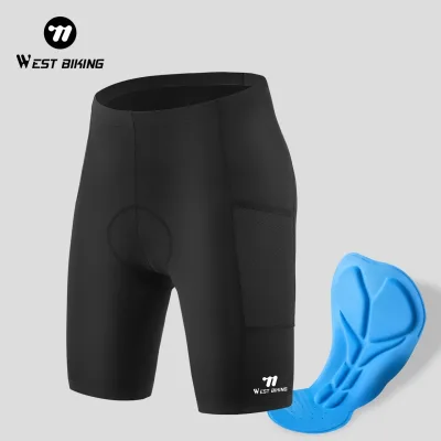 WEST BIKING Lightweight and Breathable Bicycle Shorts High Elasticity Anti-Slip Cycle Shorts 3D Shock-Absorbing Bike Shorts