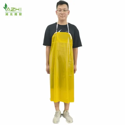 PVC Bulk Hang Apron Disposable Non Woven Yellow Pinafore Industrial Butcher Durable Waterproof PE Plastic Aprons