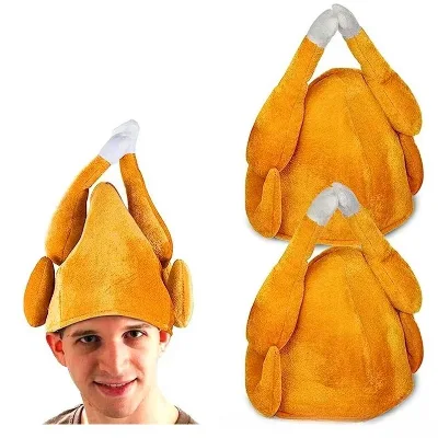 Super Soft Thanksgiving Halloween Turkey Hat Stuffed Toy Kids Christmas Decorations Roasted Turkey Costume Accessory Cotton