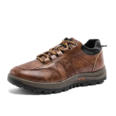 Wholesale Men's 2023 Spring and Summer New Outdoor Casual Fashion Leather Mesh Shoes Sports Shoes Men's Shoes