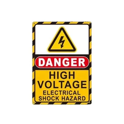 Weatherproof Rust-Free Aluminum High Voltage Sign Danger Electrical Shock Hazard Warning Sign High Visibility Electrical Sign