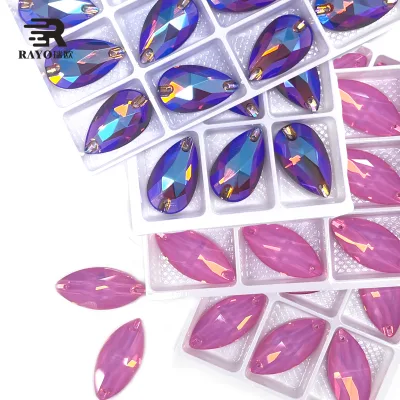 Multi Colors Best Quality Teardrop K9 Sew on Rhinestones Flatback Sewing Rhinestones for Wedding Dress Evening DIY