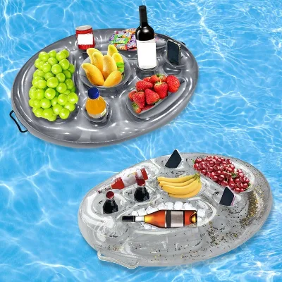 Custom Floating Cup Inflatable Drink Holder for Swimming Pool Spa Bar Hot Tub Beach Party Snack Fruit Tray