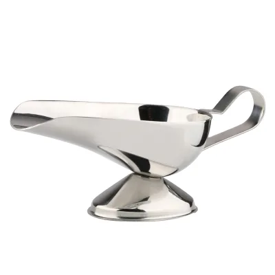 Hotel Hot Sell Lamp Shaped Stainless Steel Sauce Boat and Gravy Boat for Restaurant