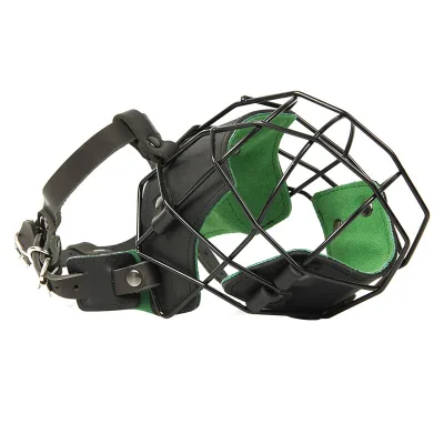 Stainless Steel Leather Round Pet Leashes German Shepherd Mouth Guard Rottweiler Snout Cover Dog Training Gear