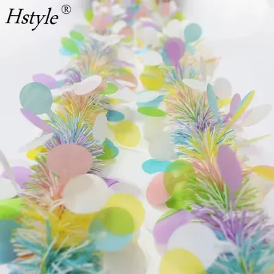 Hstyle Colorful Fringe Garlands Metallic Festooning Garlands Hanging Tinsel Decors Easter Party Supply Easter Tinsel Garlands