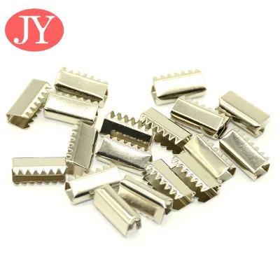 15*8mm Nickle Color 5mm Iron Lanyards Crimp Cord Join Connector Elastic Cord Iron Crimp Clips