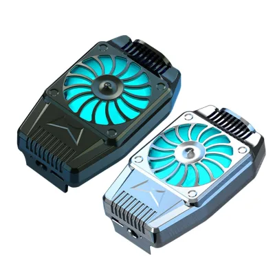 Kinggard ABS Mobile Cooling Pad Phone Holder Game Handle Mini Cooler Fan with Fix Clip for Smartphone Games Radiator H15