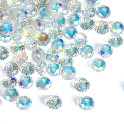 New Hot Sale 4/6/8/MM Multicolor Crystal Lampwork Glass 32-Sided Round Spacer Beads Jewelry Accessories