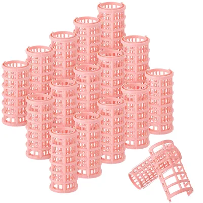Silk Self-Grip Plastic Hair Curlers Set DIY Cold Temperature Styling Rollers with Patterned Rod & Rat Tail Comb