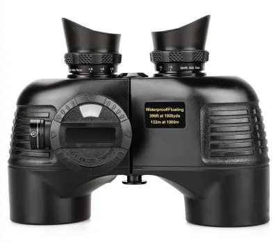 10x50 Marine Binoculars with Built-in Compass HD Long Range Telescope for Navigation, Wildlife Observation & Travel