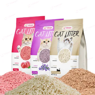 Hot Sale Customizable Color Packing Taste Easy to Clean up Multi Fragrance Natural Light Dissolves Quick Tofu Cat Litter