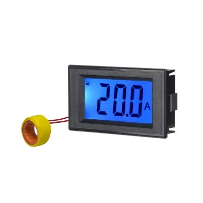 TJELC D85-240T LCD Display Digital Ammeter AC 200A Current Amperemeter Amp Panel Gauge Testing Meter Blue Backlight AC Ammeter
