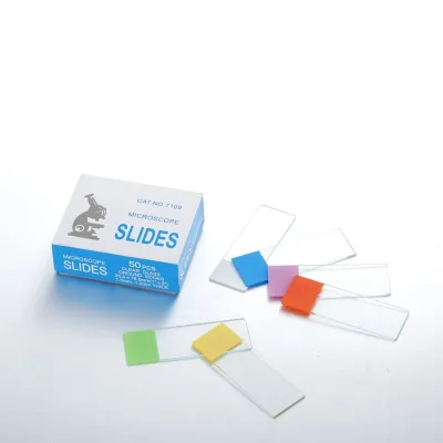 Factory Direct 7109 Color Frosted End Microscope Slide Ground Edges 25.4x76.2mm Soda Lime Glass for Histology Pathology Lab