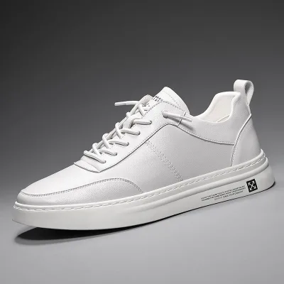 OEM White Casual Shoes Man Low Top Walking Style Skateboarding Tennis Sneakers in White