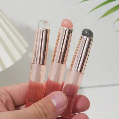 OEM Eco Reusable 5 Color Soft Silicone Lip Brush Lipstick Smudge Brush Lip Scrub Applicator for Concealer Makeup Tool