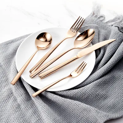 Luxury High Quality Stainless Steel Cutlery Set Light-Weight Modern Design Customizable Pattern for Weddings