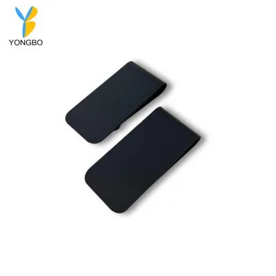 Fashion Stainless Steel Metal Money Clip Black Color Simple Dollar Cash Clamp Holder Wallet