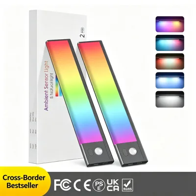 Smart Human Motion Sensor Closet Light, Magnetic Charging LED Under Cabinet Lamp Auto Illumination for Wardrobe Showcase