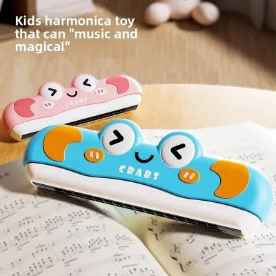 Educational Baby Harmonica-Cartoon Frog Shaped Plastic Learning Toy for Children's Music Introduction