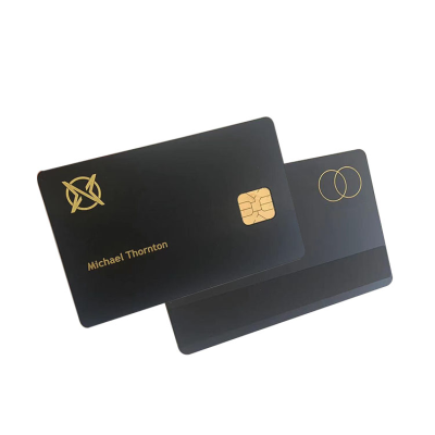 High Quality Customized Blank  Brushed Metal Visa Credit Card With Debit Card Emv  Chip