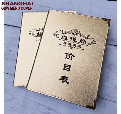 High Quality Factory Price Black A4 10pages Menu Cover for Restauarnt, Menu Book, Creative Menu Holders