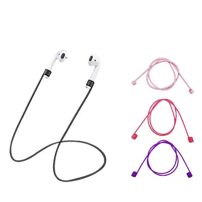 2024 Popular Anti Lost Colorful Soft Silicone Sports Lanyard Neck Rope Cord for AirPods 1/2/3 & Pro