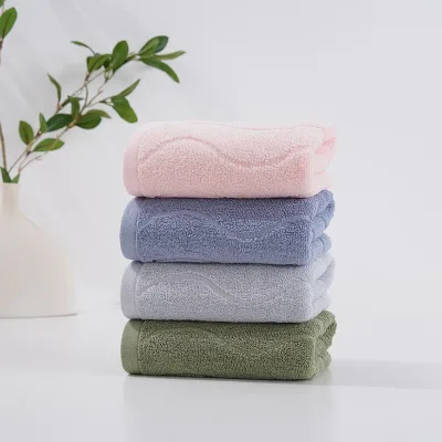 100% Cotton Luxury Bath Towel Comfortable Stylish Solid Color Woven Technique for Home Hotel Airplane Travel Makeup Removal