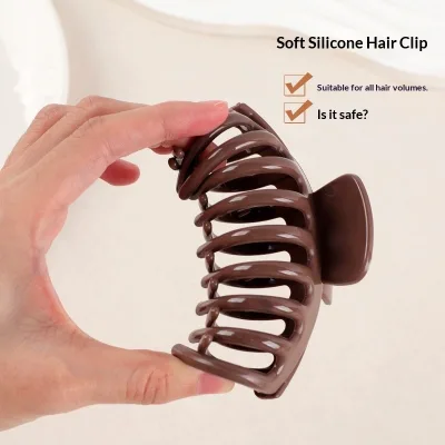 Cross-border Sweet Soft Material Shark Clip Hairpin Soft Anti-collision Protection Back Head Clip Hair Drop-resistant Durable