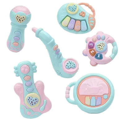 Children Electronic Learning Machines Musical Keyboard Drum Set Baby Musical Toys With Lighting up for Kids