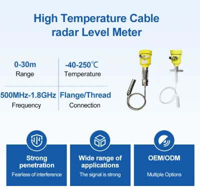 Guided Wave Radar Level Transmitter Cable Type High Temperature Anti Corrosion PTFE for Deep Tank Level Measurement