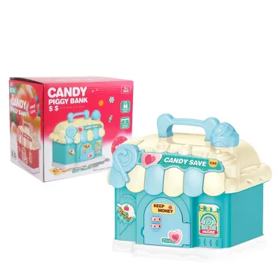 New Style Pink and Blue Sugar Color Password House Piggy Bank Girl and Boy's Money & Banking Toys Gifts