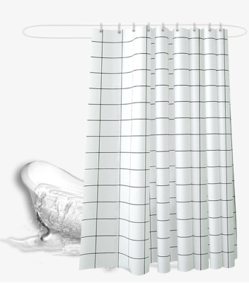 Modern Style Black and White Plaid Thick Waterproof and Mildew Proof Bath Shower Curtain PEVA Material Shower Curtain